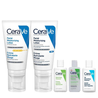 Facial Moisturising AM & PM Duo With 3 Free Travel Size Cleansers