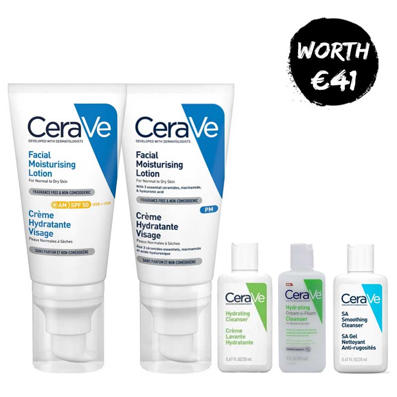 Facial Moisturising AM & PM Duo With 3 Free Travel Size Cleansers