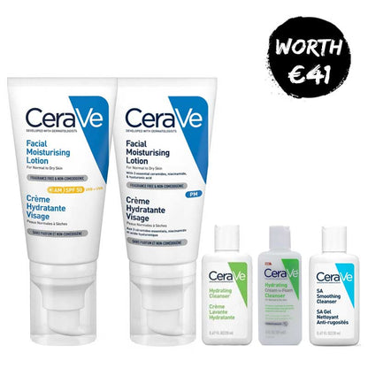 Facial Moisturising AM & PM Duo With 3 Free Travel Size Cleansers