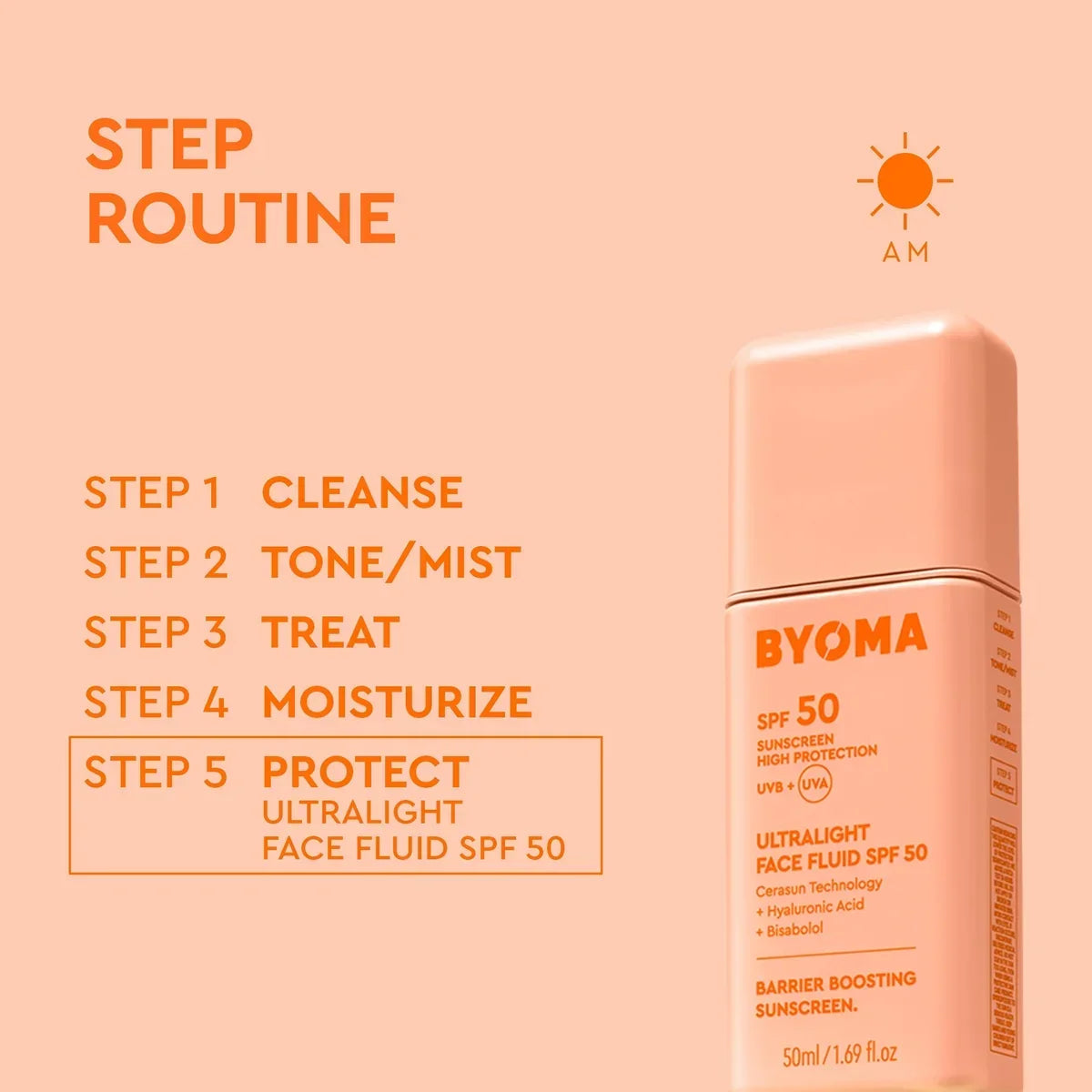 Ultralight Face Fluid SPF 50 50ml by BYOMA