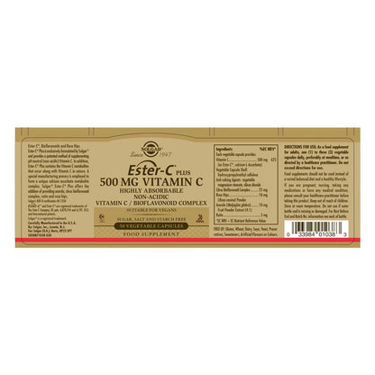 Ester-C Plus 500 mg Vitamin C Capsules by Solgar