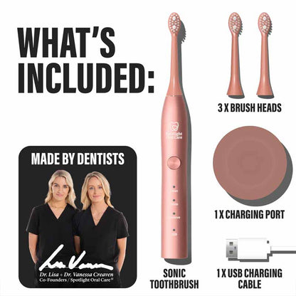 Rose Gold Sonic Toothbrush by Spotlight Oral Care