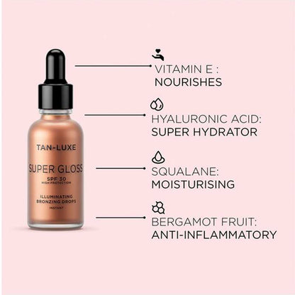 Super Gloss SPF 30 Tinted Face Tanning Serum